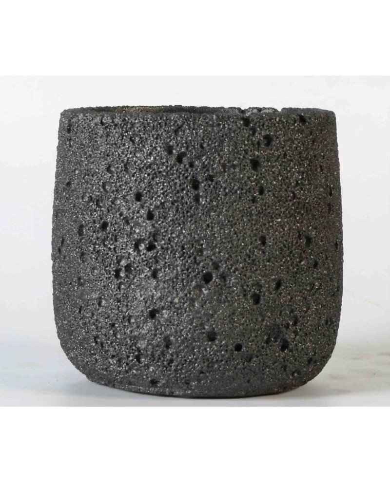 Keraminis vazonas ISODON, apvalus, juodas, 18 x 17(A) cm | Rik-Pot.eu