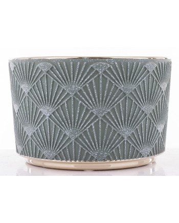 Keraminis vazonas, apvalus, žalias/auksinis, 16,5 x 10,5(A) cm | Rik-Pot.eu