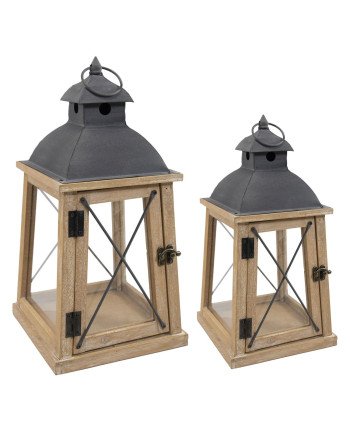 Žibintas Lantern, kvadratinis, rudas, 29 x 61(A) cm | Rik-Pot.eu