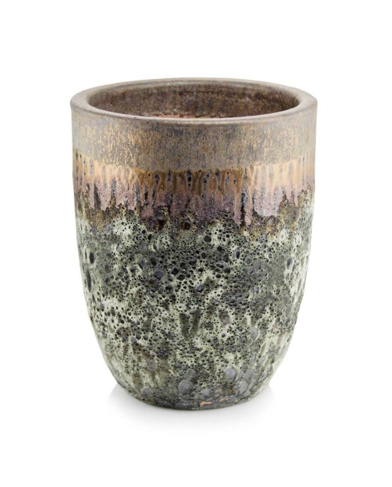 Keraminis vazonas ATLANTIS, apvalus, auksinis/žalias, 55 x 67(A) cm | Rik-Pot.eu