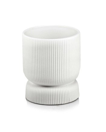 Keraminis vazonas BARCELONA, apvalus, baltas, 13 x 15(A) cm | Rik-Pot.eu