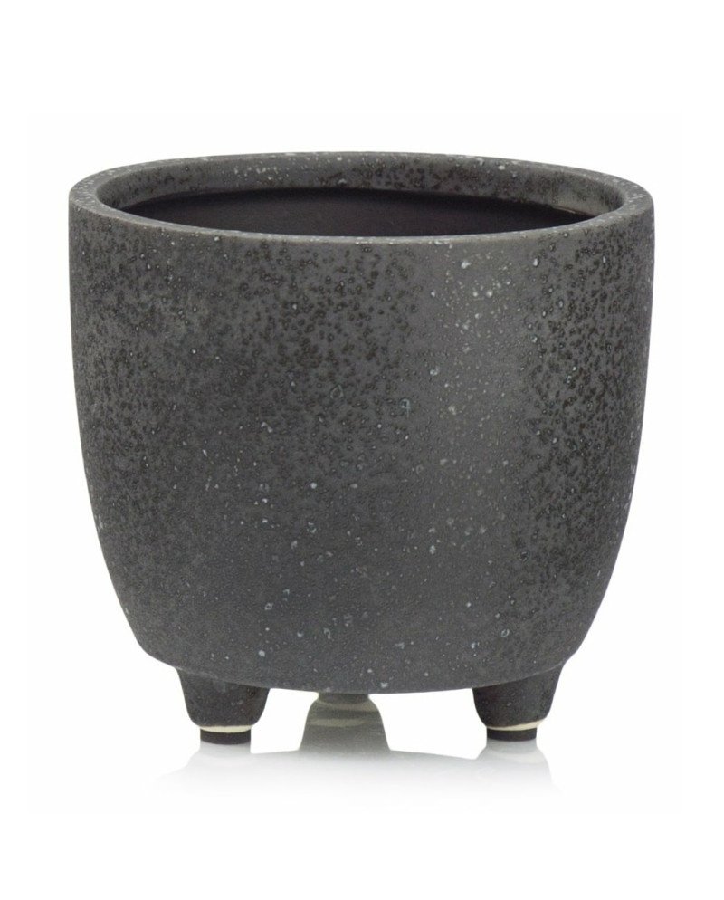 Keraminis vazonas LA QUEMADA, apvalus, pilkas, 15 x 13(A) cm | Rik-Pot.eu