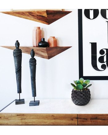 Keraminis vazonas LA QUEMADA, apvalus, juodas, 19 x 15(A) cm | Rik-Pot.eu