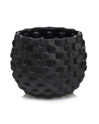 Keraminis vazonas LA QUEMADA, apvalus, juodas, 24 x 20(A) cm | Rik-Pot.eu