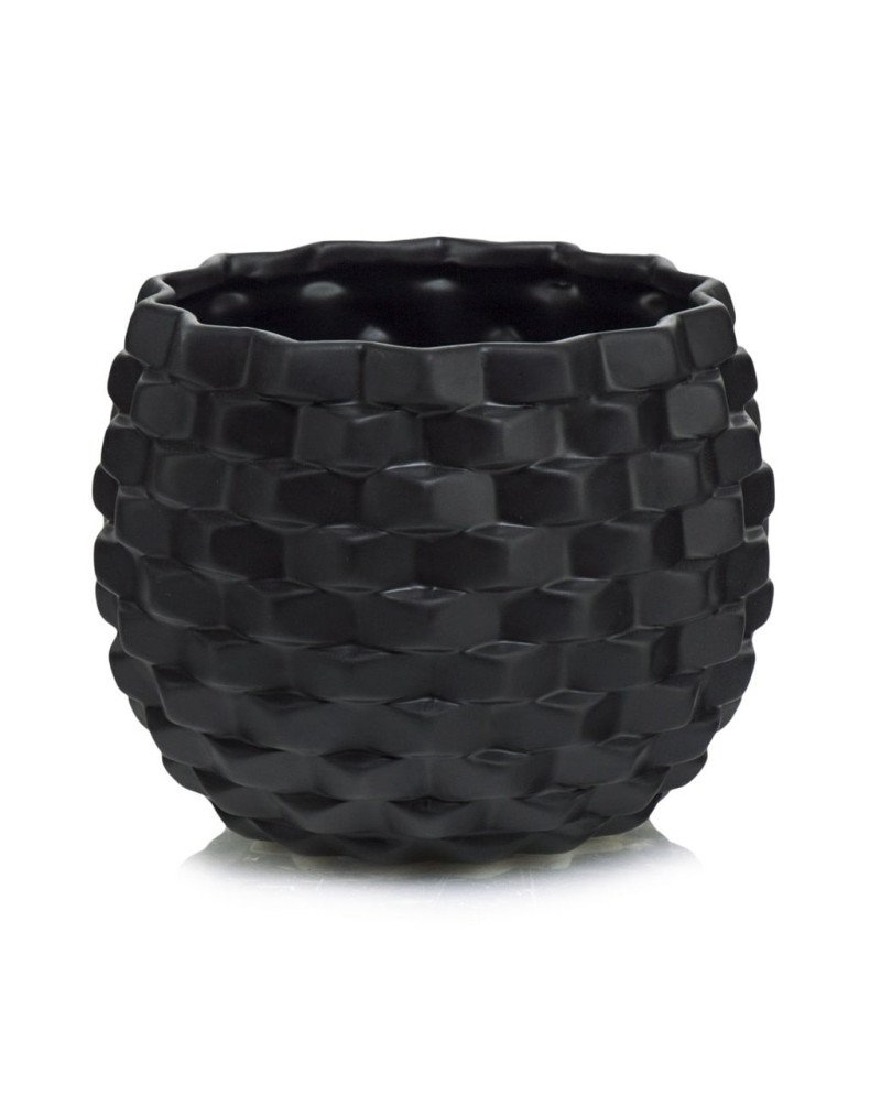Keraminis vazonas LA QUEMADA, apvalus, juodas, 24 x 20(A) cm | Rik-Pot.eu