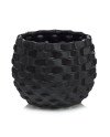 Keraminis vazonas LA QUEMADA, apvalus, juodas, 24 x 20(A) cm | Rik-Pot.eu