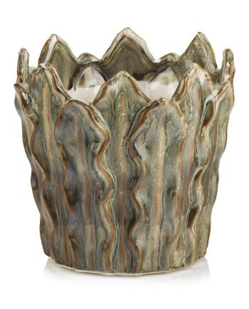 Keraminis vazonas LA QUEMADA, apvalus, žalias, 16 x 15(A) cm | Rik-Pot.eu