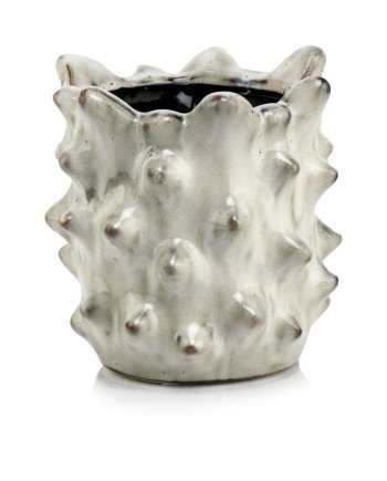 Keraminis vazonas LA QUEMADA, apvalus, kreminis, 17 x 17(A) cm | Rik-Pot.eu