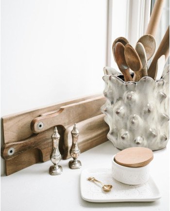 Keraminis vazonas LA QUEMADA, apvalus, kreminis, 17 x 17(A) cm | Rik-Pot.eu