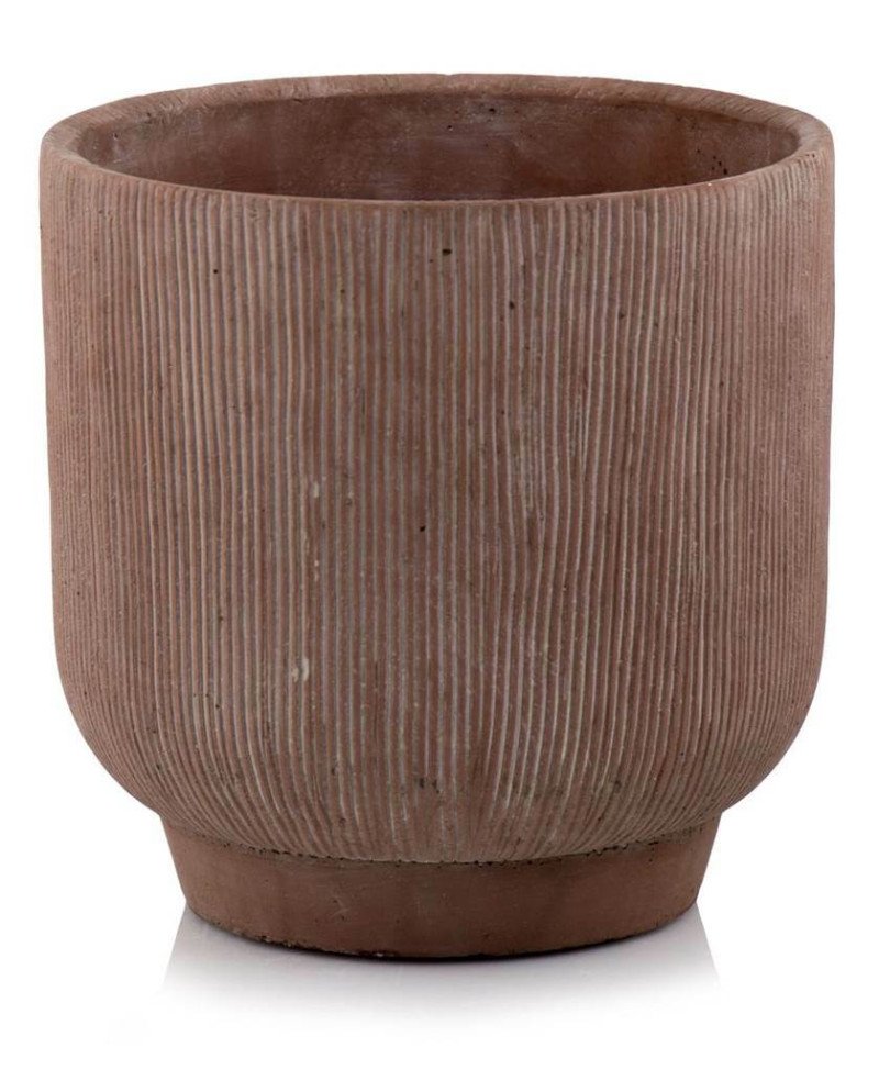 Keraminis vazonas LA QUEMADA, apvalus, rudas, 21 x 21(A) cm | Rik-Pot.eu