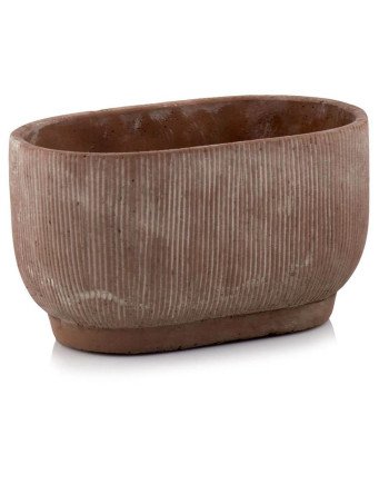 Keraminis vazonas LA QUEMADA, ovalus, rudas, 18x12 x 11(A) cm | Rik-Pot.eu