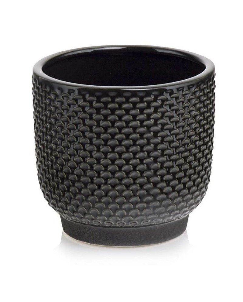 Keraminis vazonas LA QUEMADA, apvalus, juodas, 17 x 16(A) cm | Rik-Pot.eu