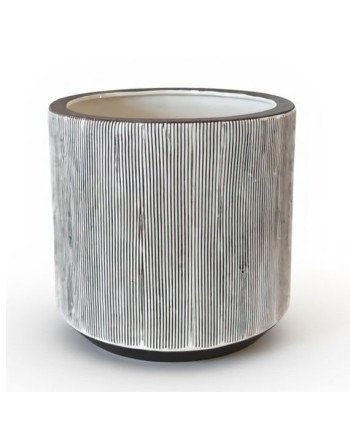 Keraminis vazonas LA QUEMADA, apvalus, baltas/pilkas, 18 x 16(A) cm | Rik-Pot.eu