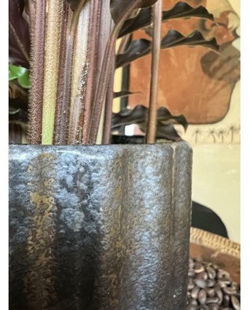 Keraminis vazonas LA QUEMADA, apvalus, juodas, 15 x 15(A) cm | Rik-Pot.eu