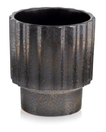 Keraminis vazonas LA QUEMADA, apvalus, juodas, 21 x 23(A) cm | Rik-Pot.eu