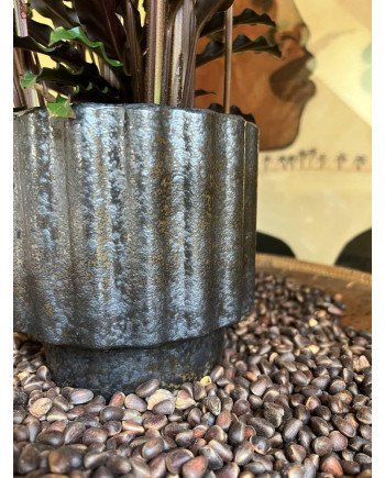 Keraminis vazonas LA QUEMADA, apvalus, juodas, 21 x 23(A) cm | Rik-Pot.eu