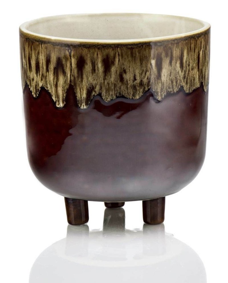 Keraminis vazonas LA QUEMADA, apvalus, rudas, 13 x 14(A) cm | Rik-Pot.eu