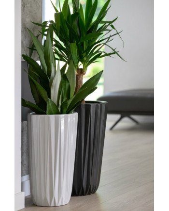 Keraminis vazonas MOOD, apvalus, baltas, 37 x 59(A) cm | Rik-Pot.eu