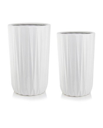 Keraminis vazonas MOOD, apvalus, baltas, 37 x 59(A) cm | Rik-Pot.eu