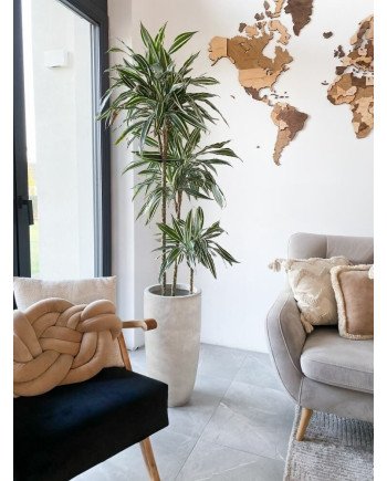 Keraminis vazonas ECOLITE, apvalus, smėlinis, 55 x 100(A) cm | Rik-Pot.eu