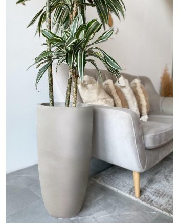 Keraminis vazonas ECOLITE, apvalus, smėlinis, 55 x 100(A) cm | Rik-Pot.eu