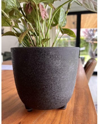 Keraminis vazonas LA QUEMADA, apvalus, pilkas, 15 x 13(A) cm | Rik-Pot.eu