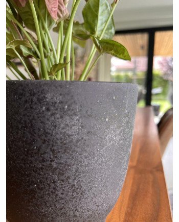 Keraminis vazonas LA QUEMADA, apvalus, pilkas, 15 x 13(A) cm | Rik-Pot.eu