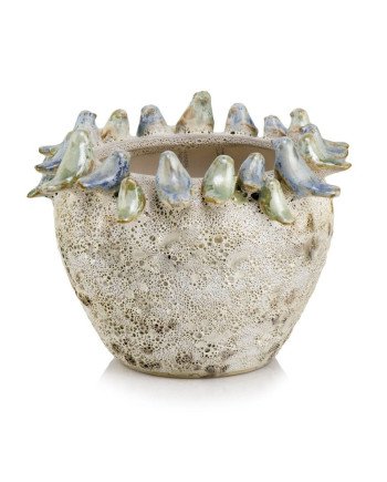 Keraminis vazonas LA QUEMADA, apvalus, smėlinis, 17 x 13(A) cm | Rik-Pot.eu