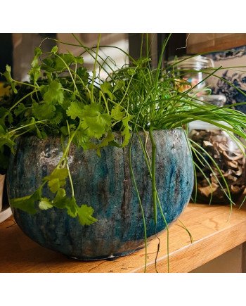 Keraminis vazonas LA QUEMADA, ovalus, turkio, 22x15 x 14(A) cm | Rik-Pot.eu