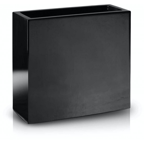 Stiklo pluošto vazonas FIBERGLASS, stačiakampis, juodas, 55x28 x 60(A) cm